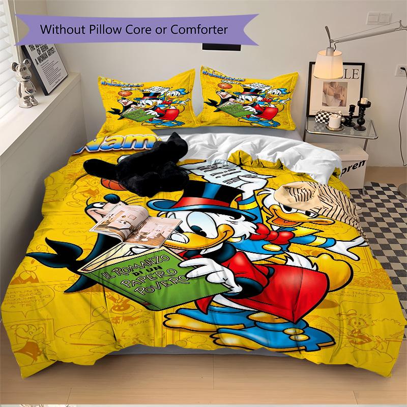 Custom Name Donald Duck Book Cover Print 3Pcs Bedding Set Duvet Cover With 2 Bedro Pillowcase Home Birthday Gift