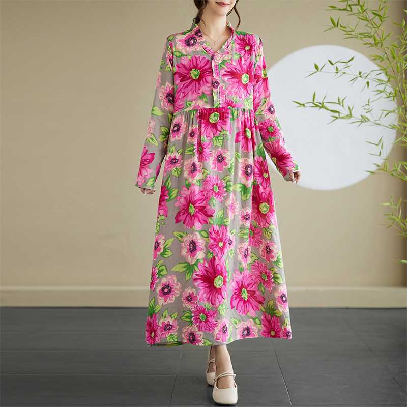 

Кружевное платье-свинг с длинным рукавом из муслина 2XL