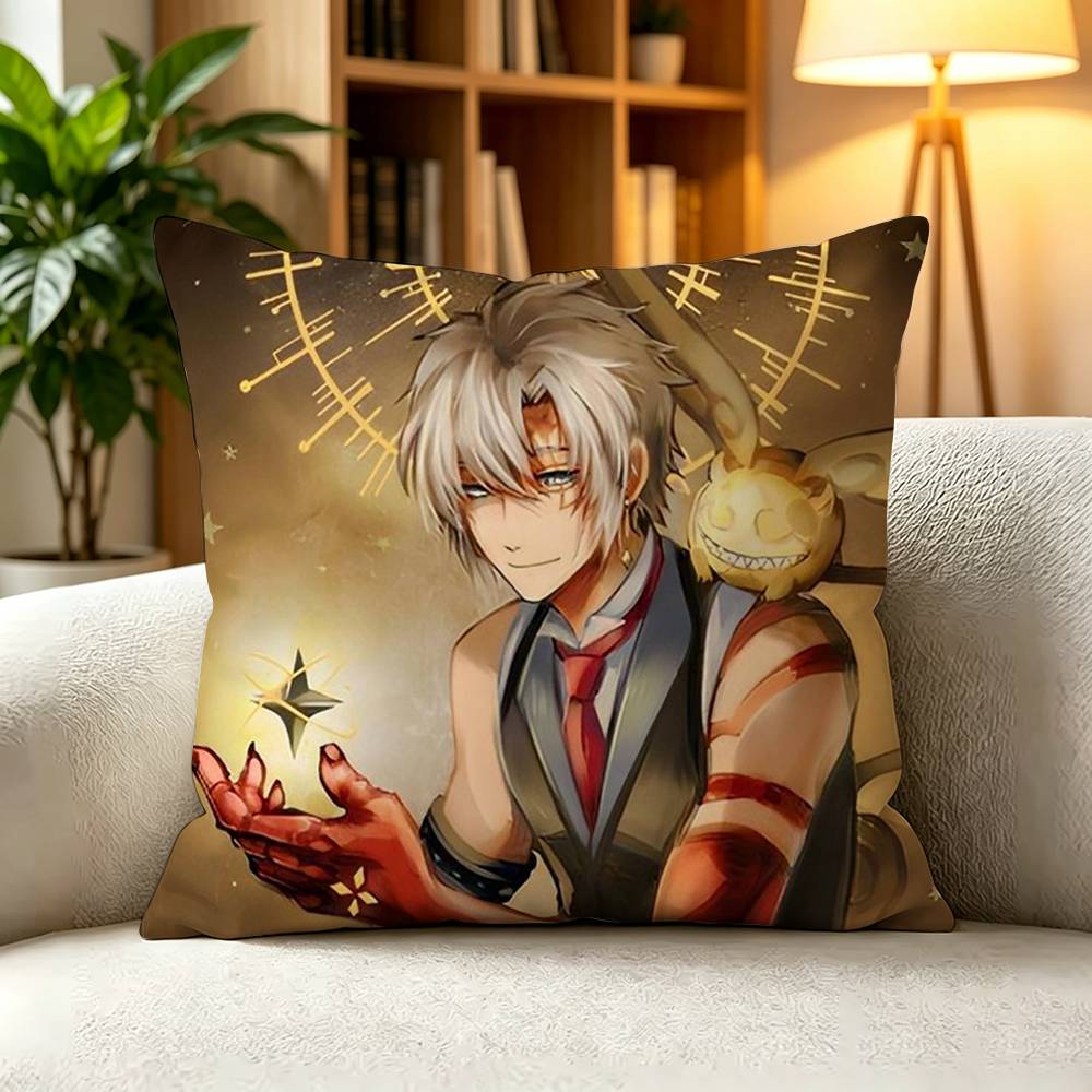 D-D.Gray-man Dark Shonen Anime  Square Double-Sided printed Pillow Case Bedroom Bedside Pillow Sofa Cushion Cover