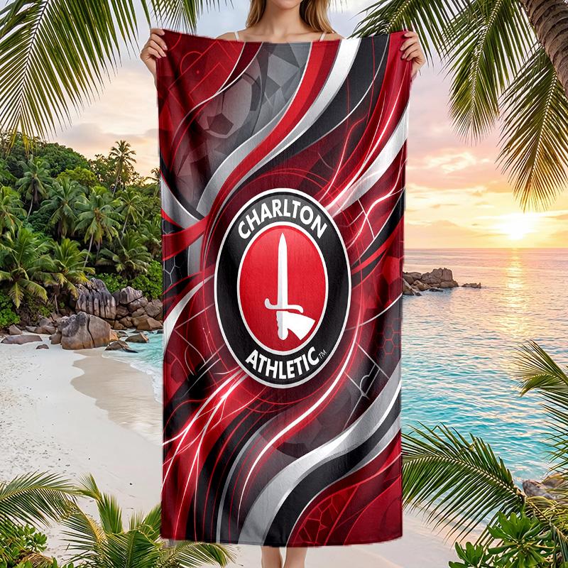 Telo da Spiaggia Asciugatura Rapida Charlton Athletic FC Stampa Microfibra Assorbente Portatile da Viaggio per Nuoto