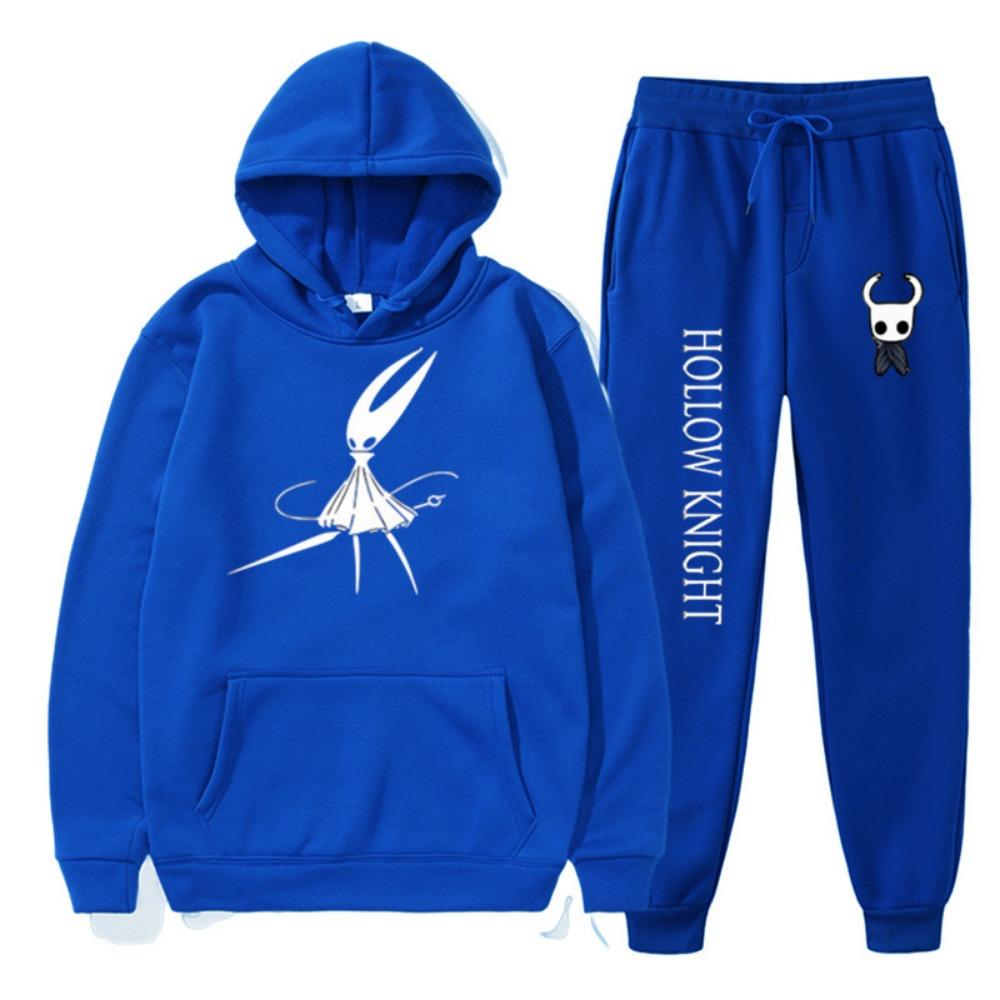 Men's Hoodie Anime Print Hollow Knight Hoodie Set Leg Binding Pants Two-piece Set