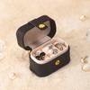 Elegant PU Leather Case Jewelry Organizer Secure Rings and Earrings Storage Container with Soft Velvets Interior