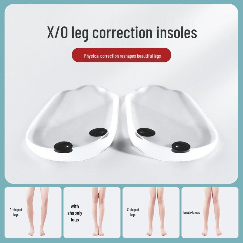 XO Leg Transparent Silicone Magnetic Correction Half Insole - Anti-Slip Shock Absorption Heel Pad.