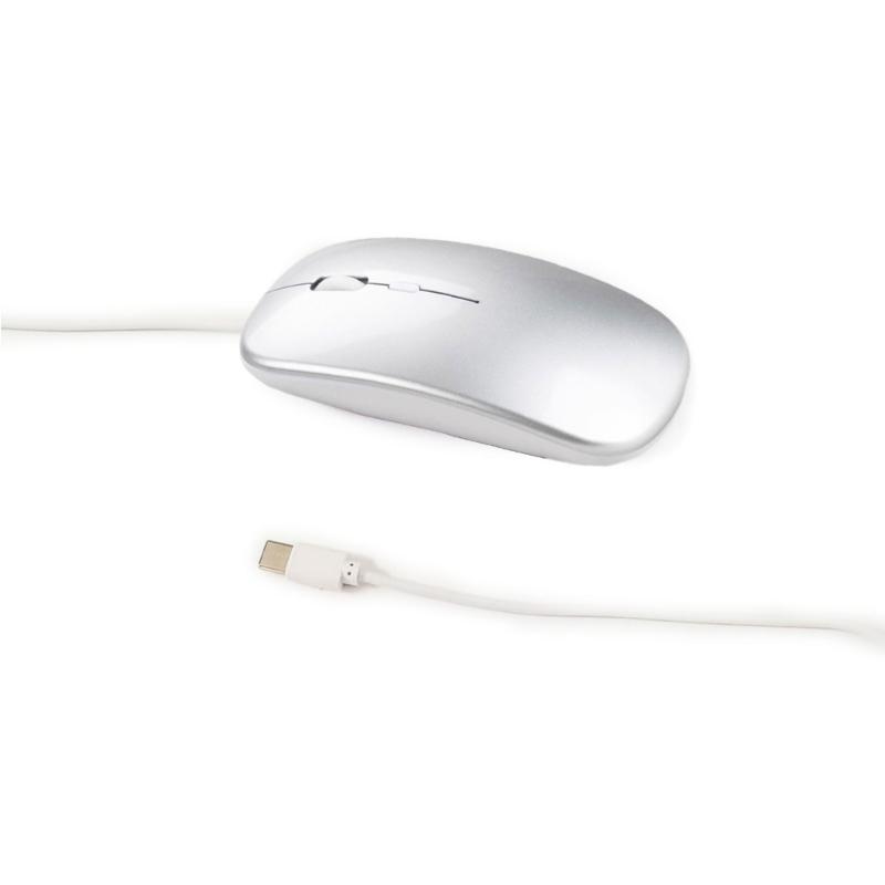 

Noiseless Clicks USB Type C Computer Mouse Durability Plastic Comfortable Grip For Long Hours срібний