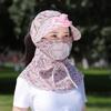 Fan Sunhat Strong Wind Cooling Sunshade Wide Brim Hollow Out Mesh Sun Protection Decorative Neck Protection Outdoor Fan Cap Headwear