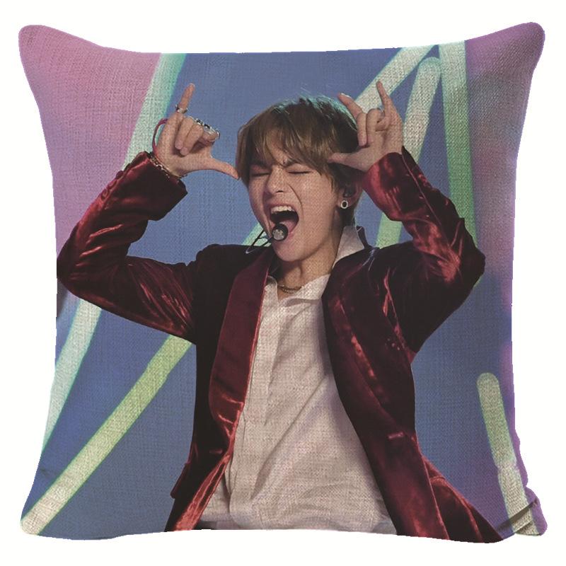 BTS Presente para Fã Capa de Almofada Decorativa para Sofá