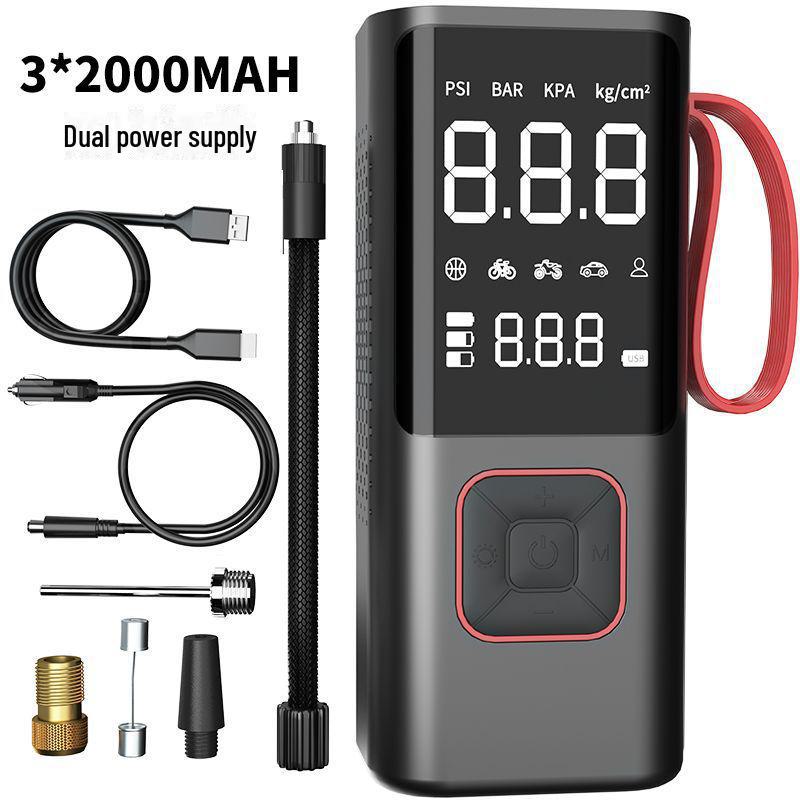 Wireless Portable Air Pump & Power Bank for Cars, Bikes & Tires
