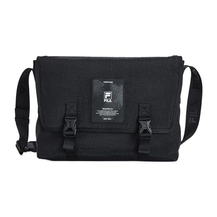 FILA Fashion Casual Simple Fabric Crossbody Shoulder Bag Men bags Black F13M248101FBK Black