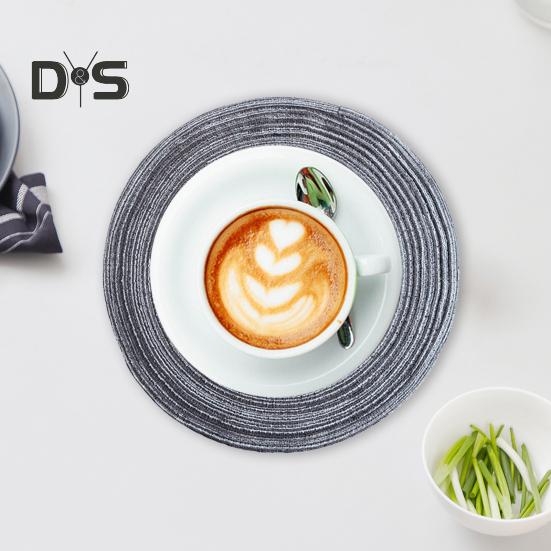 2 Pcs Anti-Slip Round Table Mat Set Woven Placemats Dining Table Non-Slip Coasters for Kitchen Heat Resistant Bowl Pads Drink Mats