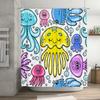 Creative Octopus Jellyfish Bath Shower Curtain For Kids Bathroom Decor Waterproof Fabric Waterproof Print