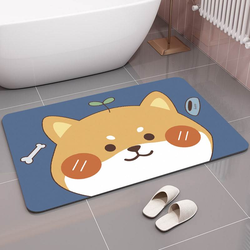 Bathroom diatom mud floor mat absorbent cushion toilet toilet floor mat non-slip toilet quick drying small carpet household