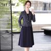 Yalu Women's Faux Two-Piece Long-Sleeve Slim Dress
