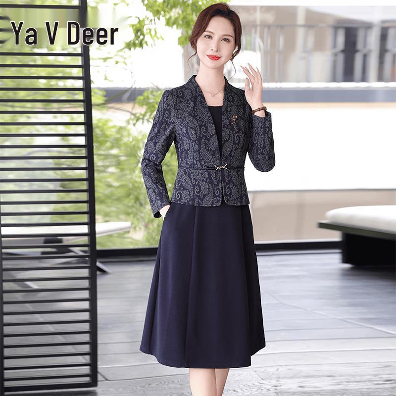 Yalu Women's Faux Two-Piece Long-Sleeve Slim Dress