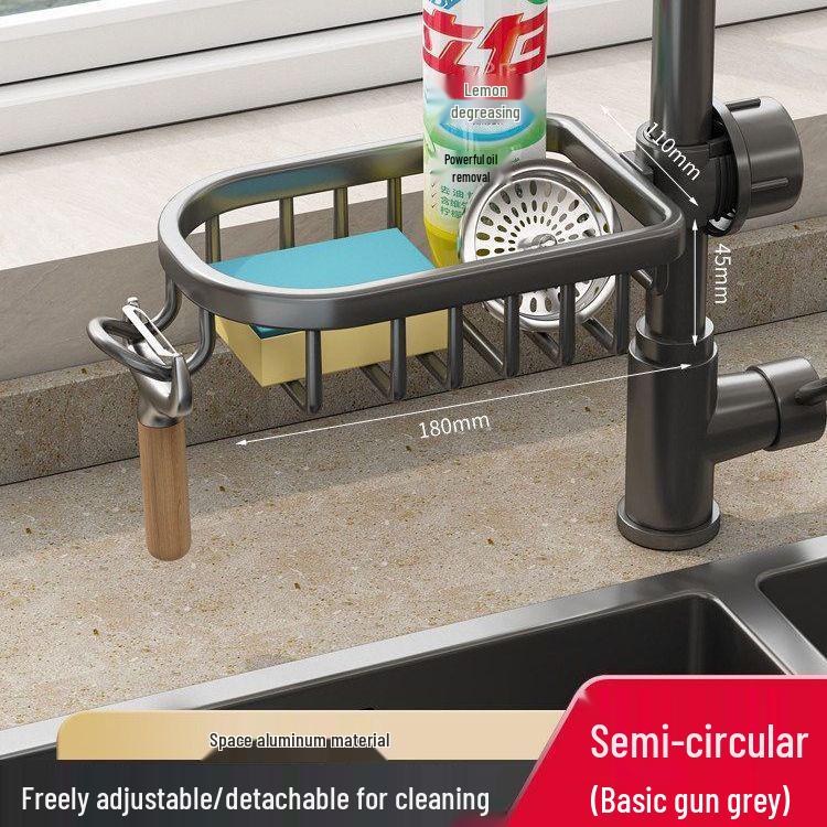 Universal Kitchen Dish Rack & Storage Organizer with Faucet Shelf Kitchen Faucet Storage Rack