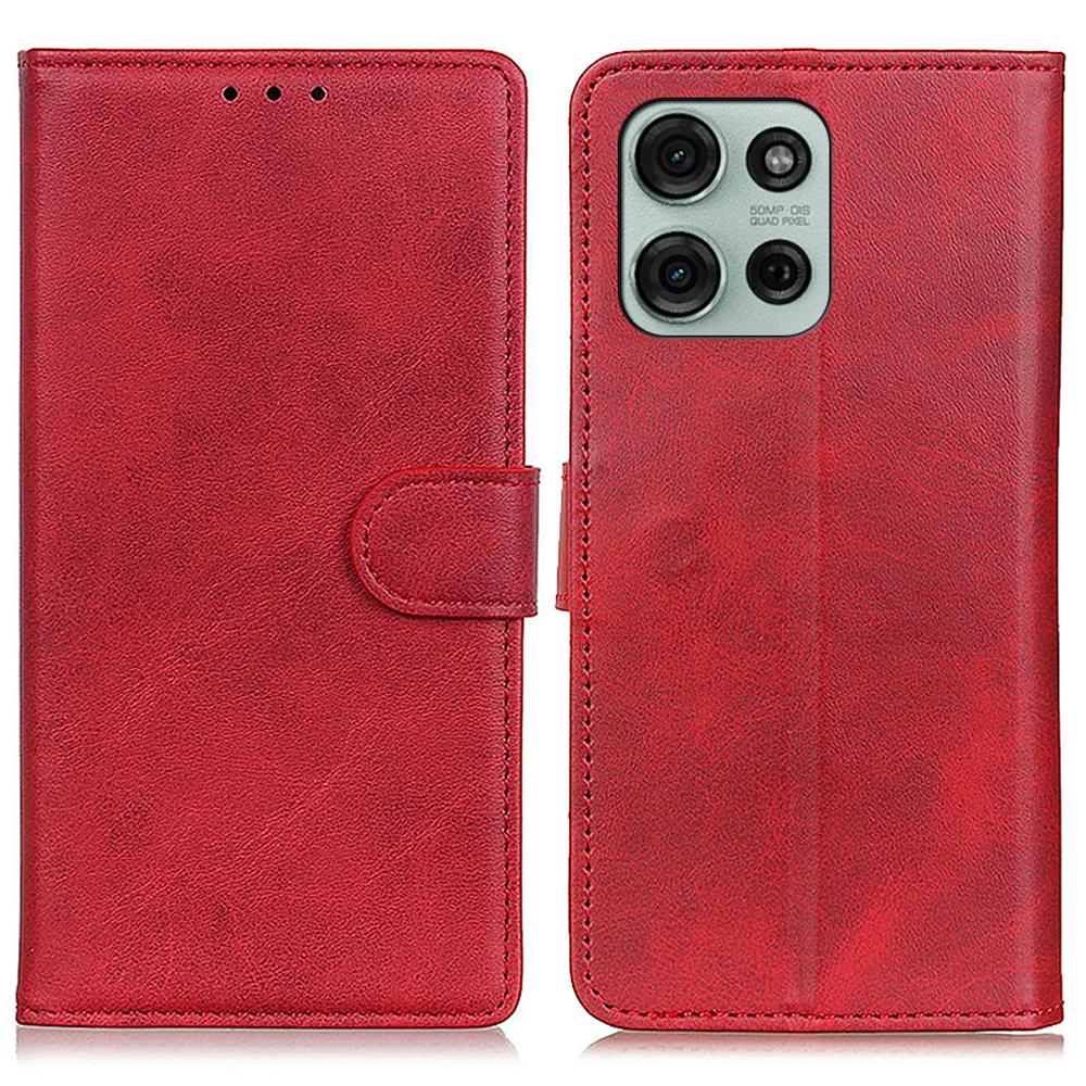 

For Motorola Moto G75 5G Stand Wallet Case Cowhide Texture Leather Phone Cover D