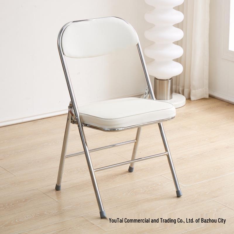 Compact Folding Chair with Backrest for Home, Office, or Dining