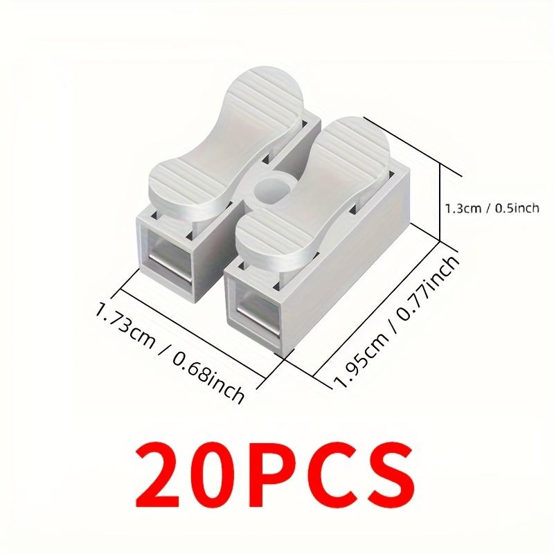 10Pcs/20Pcs/30Pcs Quick Connect Cable Connectors | Industrial Electrical Connection Terminal 2-Pin Push-In Type Spring Clamp White Steel Contact