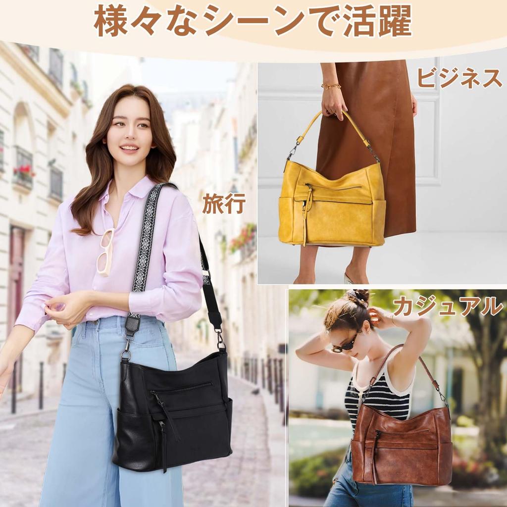 NICOLE & DORIS Women's Shoulder Bag - Soft PU Leather Crossbody Hobo Bag, Large Capacity Tote - View #5