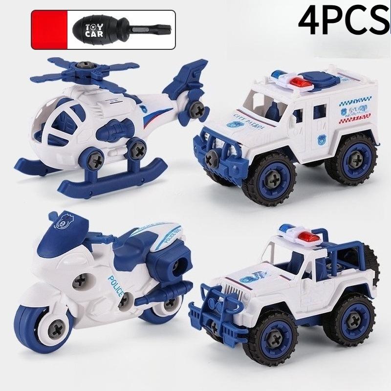 4PCS Best-Selling Children s Disassembling Engineering Vehicle Toy Educational Assembly Toy Detachable and Screw Tightening Toy
