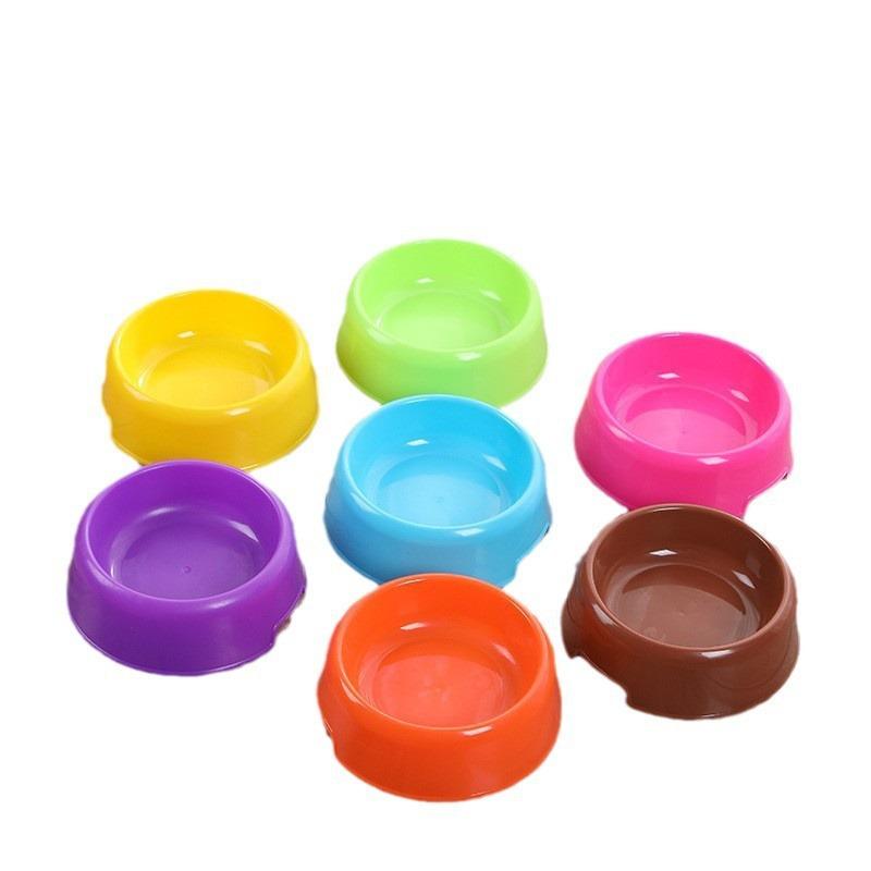 Candy color small plastic pet single bowl cat bowl dog food utensils single bowl pet supplies