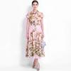 Elegant Floral Print Midi Shirt Dress for Women Summer Cap Sleeve Lapel Button Down Waist Belt A-Line Dress Holiday Outfits