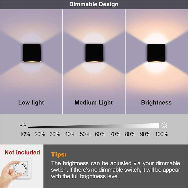 LED Sconce Hardwired Set of 2 Wall Lamp Black Up Down Mini Metal DC85-265V for Indoor Living Room Bedroom Hallway Decor Warm