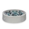Dry Pool 110x30 Corduroy Gray 400 Balls: Transparent, Pearl, Silver, Metallic Turquoise