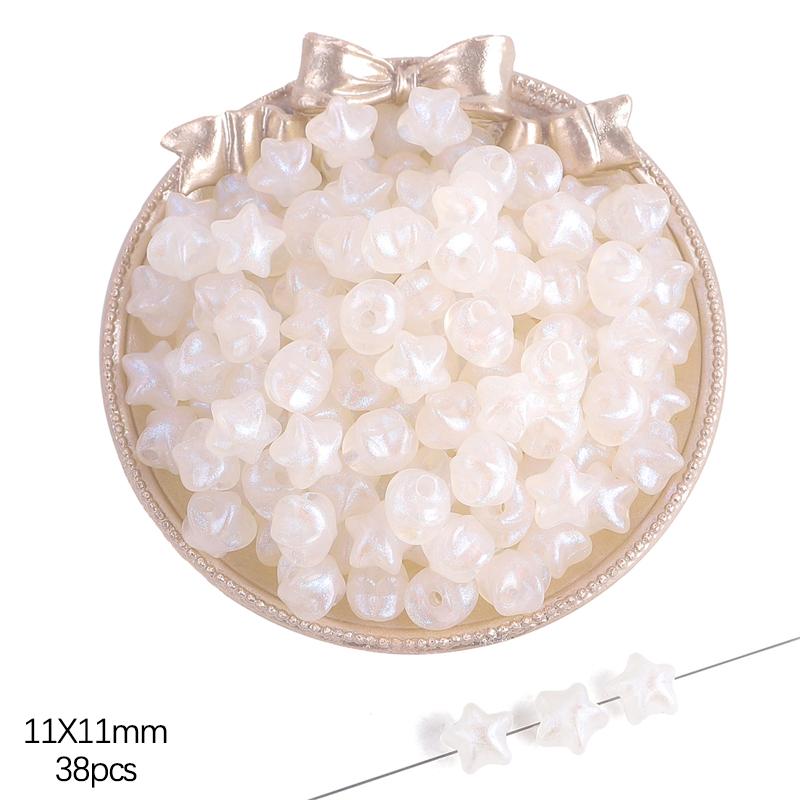 35-50pcs Plastic Acrylic Star/Heart Charm Beads For DIY Jewelry Making