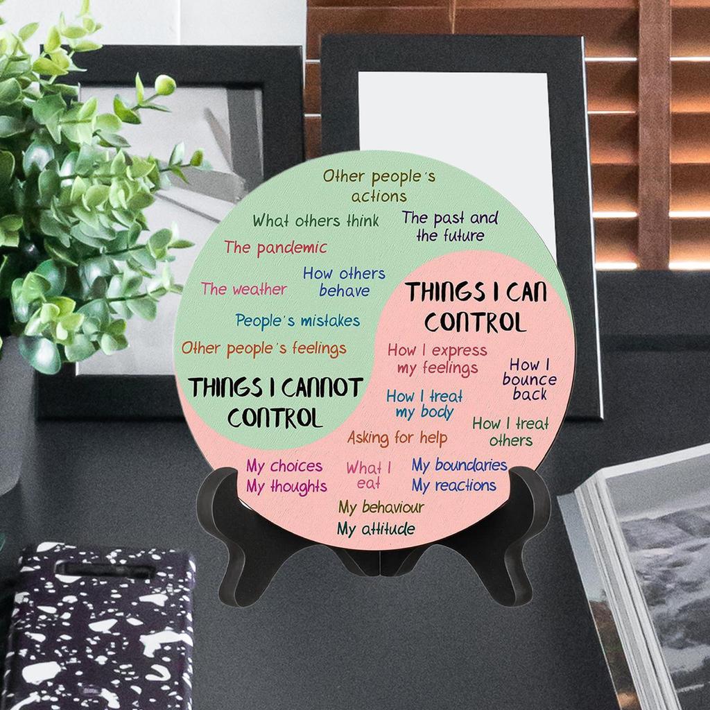 2 Pack Emotion Wheels, Learning Toy for Desk Decoration, Round Boards with Stand Desk,