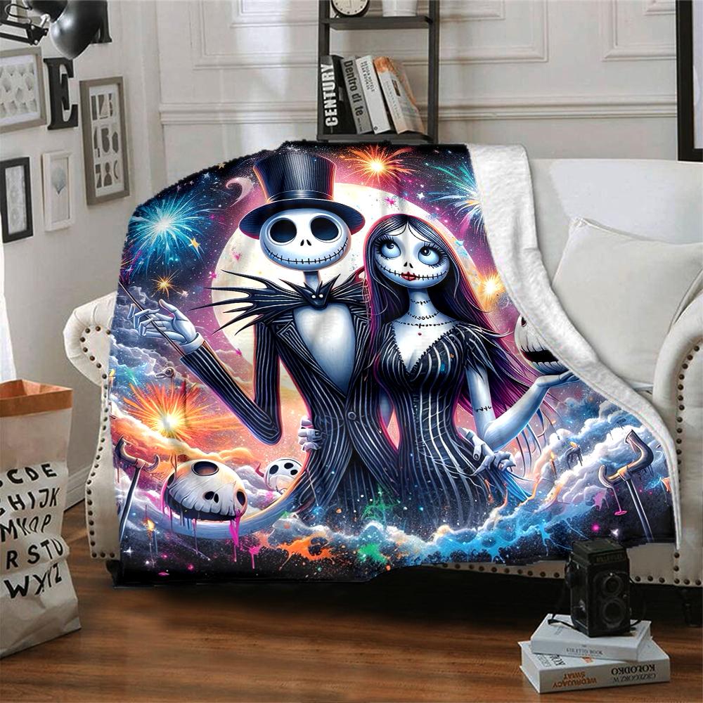 1Pc Christmas Nightmare Before Christmas Blanket Soft Throw Blanket For Home Bedroom Bed Sofa Travel Office Solid Christmas Blanket