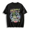 Fun Pineapple Crunch Cereal Graphic Casual Short Sleeve Tee Pure Cotton T-shirt
