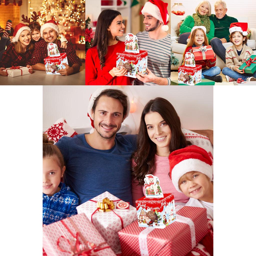 Christmas Party Decor Red Snowflake Money Box Gift For Holiday Celebrations