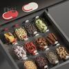Spice Storage Box Seasoning Jar Food Grade BPA Free Large Capacity Transparent Stackable Sealed Spice Organizer