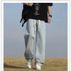 Light Blue Washed Men's Jeans Straight Leg Wide Leg Thin Summer Casual American Retro Loose Fit Long Pants