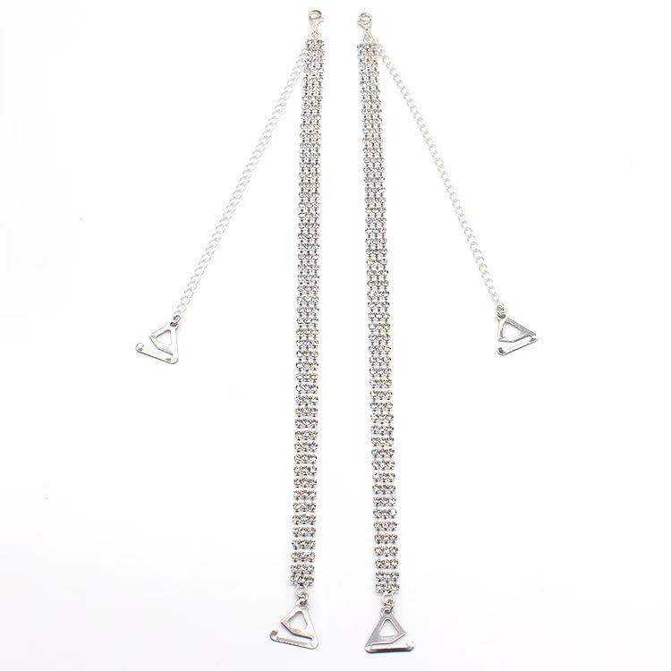 Shiny Rhinestone Decor Women Bra Straps Elegant Shoulder Straps Anti Slip For Off Shoulder Dresses And Wedding Party Bra Straps