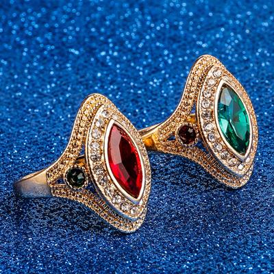 Anello da dito con strass vintage da donna, per feste e matrimoni, regalo di gioielli, taglia 7-10