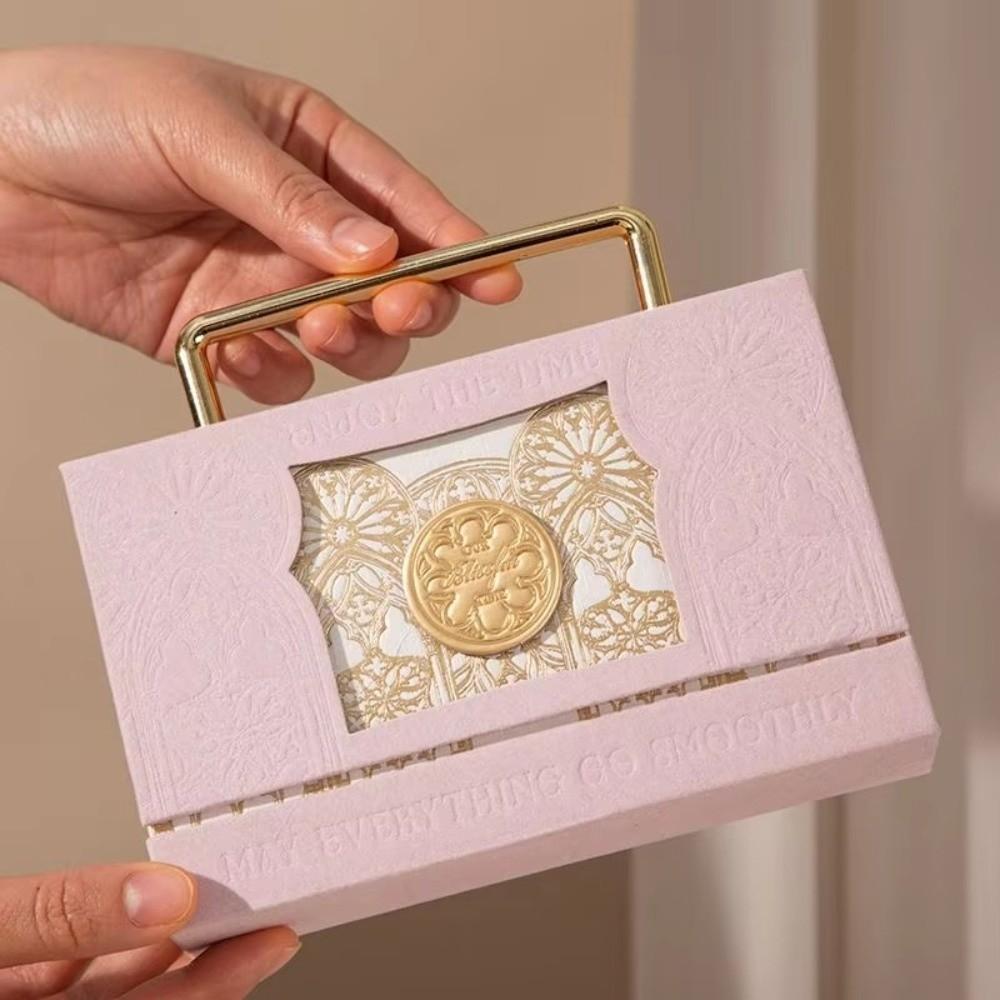 Flip Up Baroque Suede Gift Box Double Open Candy Boxes Wedding Valentine's Day Birthday
