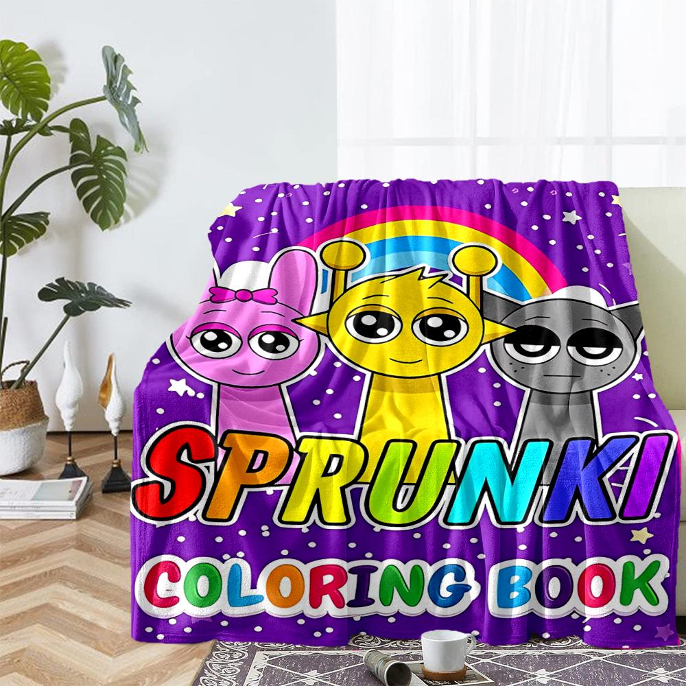Coperta stampata a tema Sprunki - Perfetta per divano, letto, viaggi e uso all'aperto | Lavabile in lavatrice, accogliente e resistente.