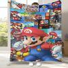 Retro M-Mario Bros Game Cartoon Flannel Blanket,Ultra Soft Warm Plush Throw for Home Bedroom Bed Sofa Cover Camping Picnic gift