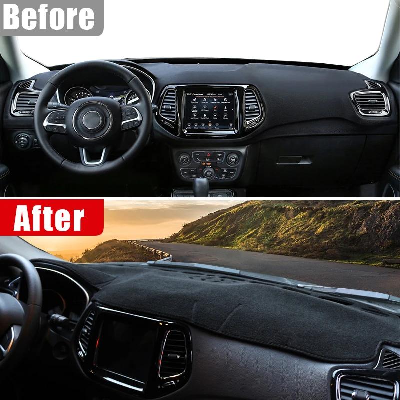 Car Dashboard Avoid Light Pad Instrument Platform Desk Cover Mats Carpets Accessories For Jeep Compass MP M6 2017 2018 2019 2020