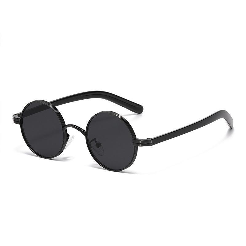 2025 Fashion Metal Round Frame UV400 Sunglasses Retro Punk Style Shades Glasses Fashionable Dressing Street Photography
