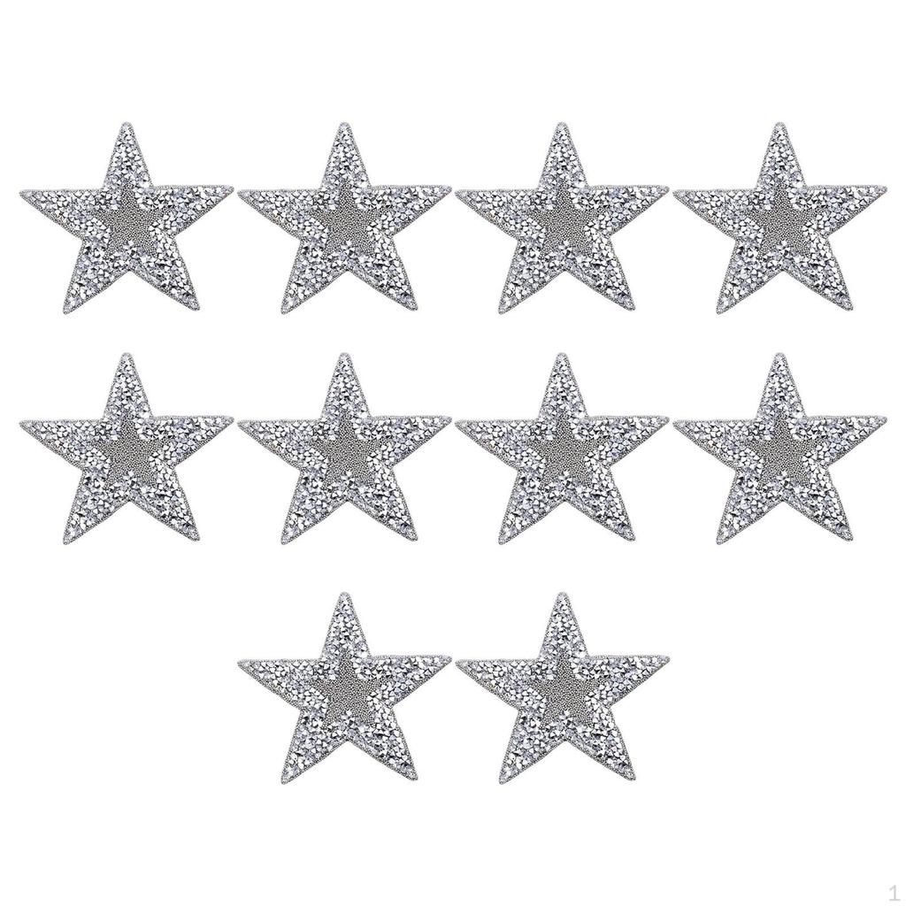 10 Pieces Rhinestone Patches Appliques Badge for Pants Clothing Sewing Accessories