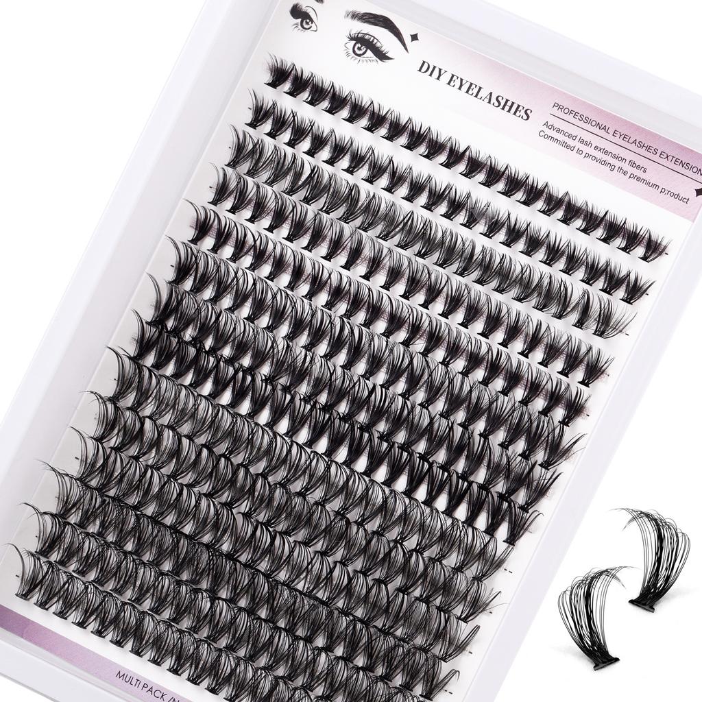 Single Cluster Diy280 Cluster Large Capacity D Curve Grafting False Eyelashes Dense Simulation 8-16Mm Eyelashes