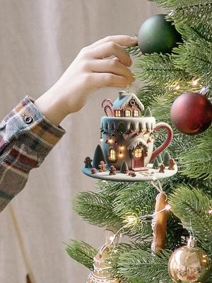 Koffiekopje Kerstversiering Acryl Warme Chocolade Boom Hanger Versieringen 2025 Kerstversieringen Xmas Navidad Feest 2D