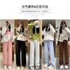 Mai Sui European Cotton Lint Narrow Version Wide-leg Pants Women's Autumn and Winter Velvet High Waist Loose Straight Casual Pants