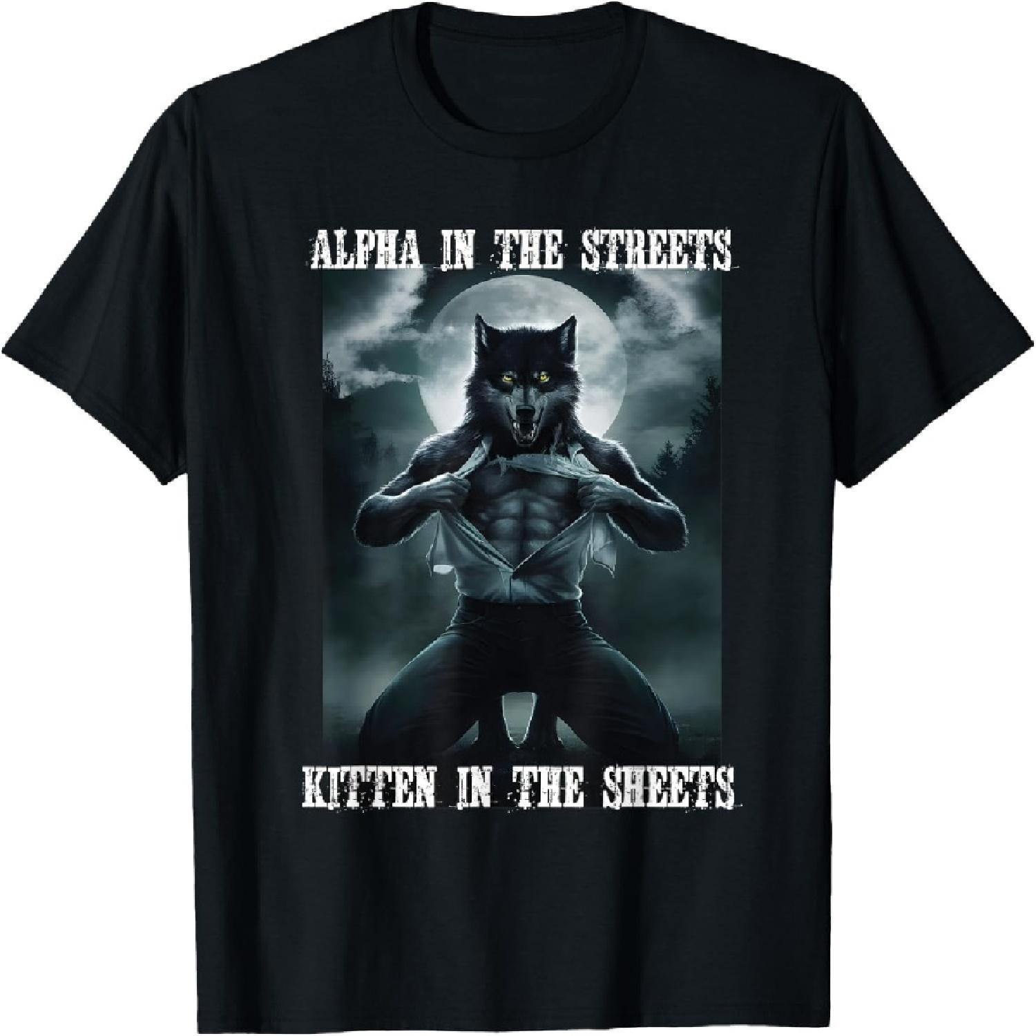 Alpha In The Streets Kitten In Sheets Alpha Wolf Werewolf T-Shirt XXXXXL разноцветный
