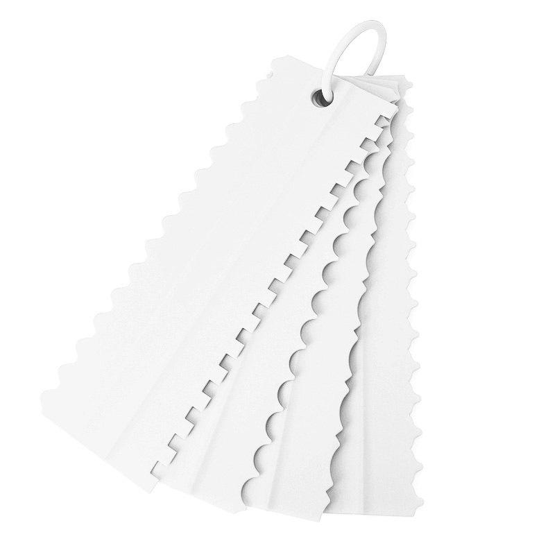 4-Piece Cake Scraper Set: Plastic Contour Comb & Fondant Smoother белый