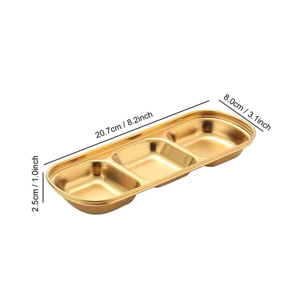 Stainless Steel Camping Seasoning Plate Tray Sauce Dish Spice Plates Pepper Roast Meat Sauce Dishes Bowl BBQ Tableware