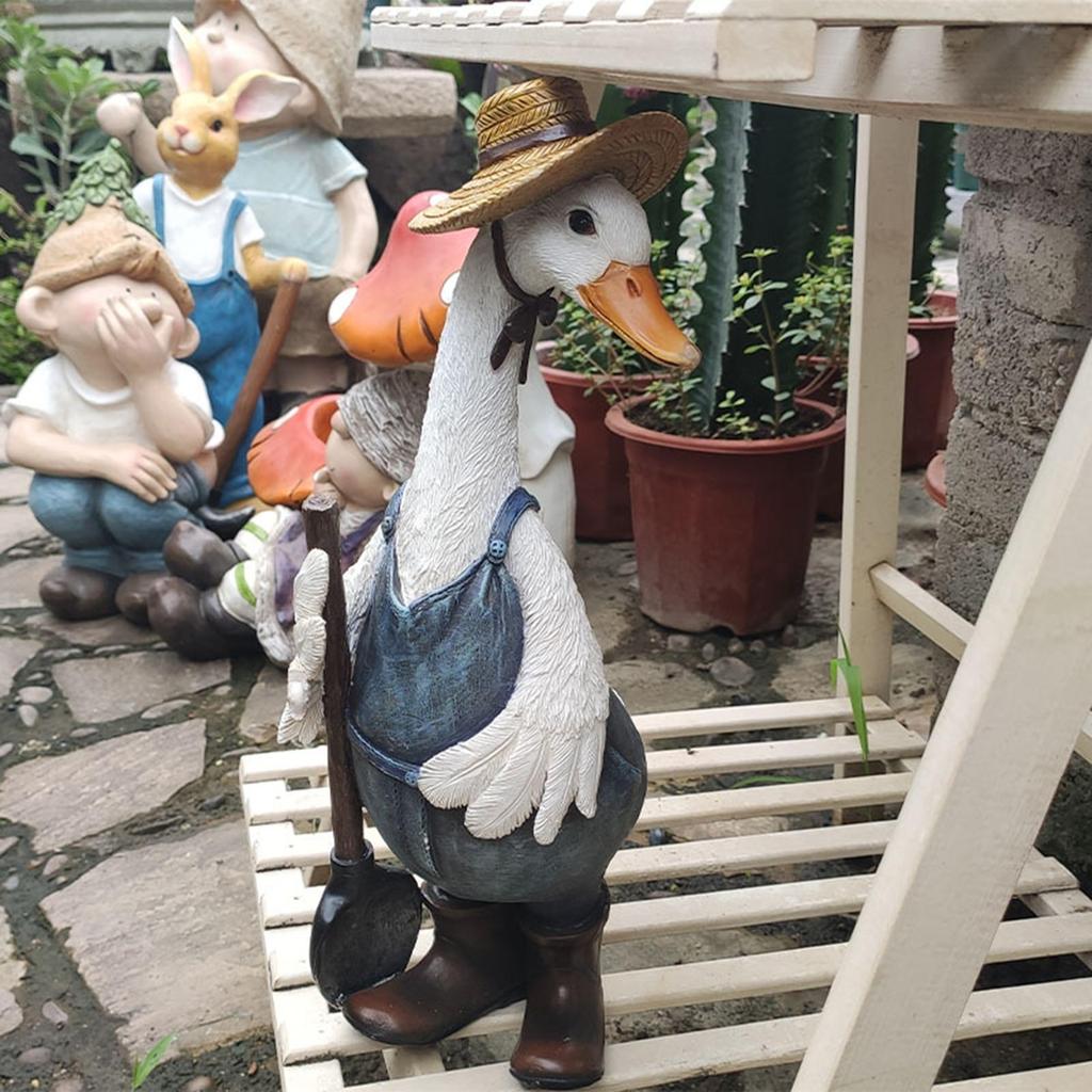 Figurine Mini Resin Duck Model Toys for Sculpture Decor Villa Courtyard