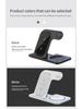 3-in-1 Multifunctional Earphone Watch Stand with Double Coil Wireless Charger and Light Folding Feature.